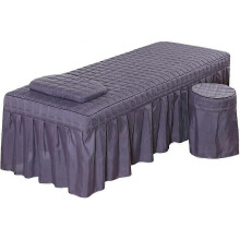 (Smoky Purple-l) Tenlacum Solid Color Massage Table Skirt Pillowcase Stool Cover Beauty Facial Bed Bedding Linen Set (white-l)-hy