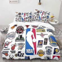 (Single 135x200cm, ZX3) Anime series 3D digital printing basketball series down and brushed bedding three-piece set