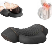 (Gray, Single) Callixe Thera Pillow, Callixe Neck Pillow, Cervical Massage Traction Bed Back -CH-NEW