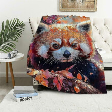 Enchanting Red Panda Throw Blanket - Ultra Soft Plush Flannel, Lightweight & Warm, 40x50in, for Couch, Bedroom, Travel