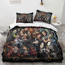 (Single135x200cm) 2025 Heavy Metal Skull Duvet Cover Set 3D Printed Microfiber Bedding with Pillowcases, Zipper Closure, 3 Pieces for Teens and Adults