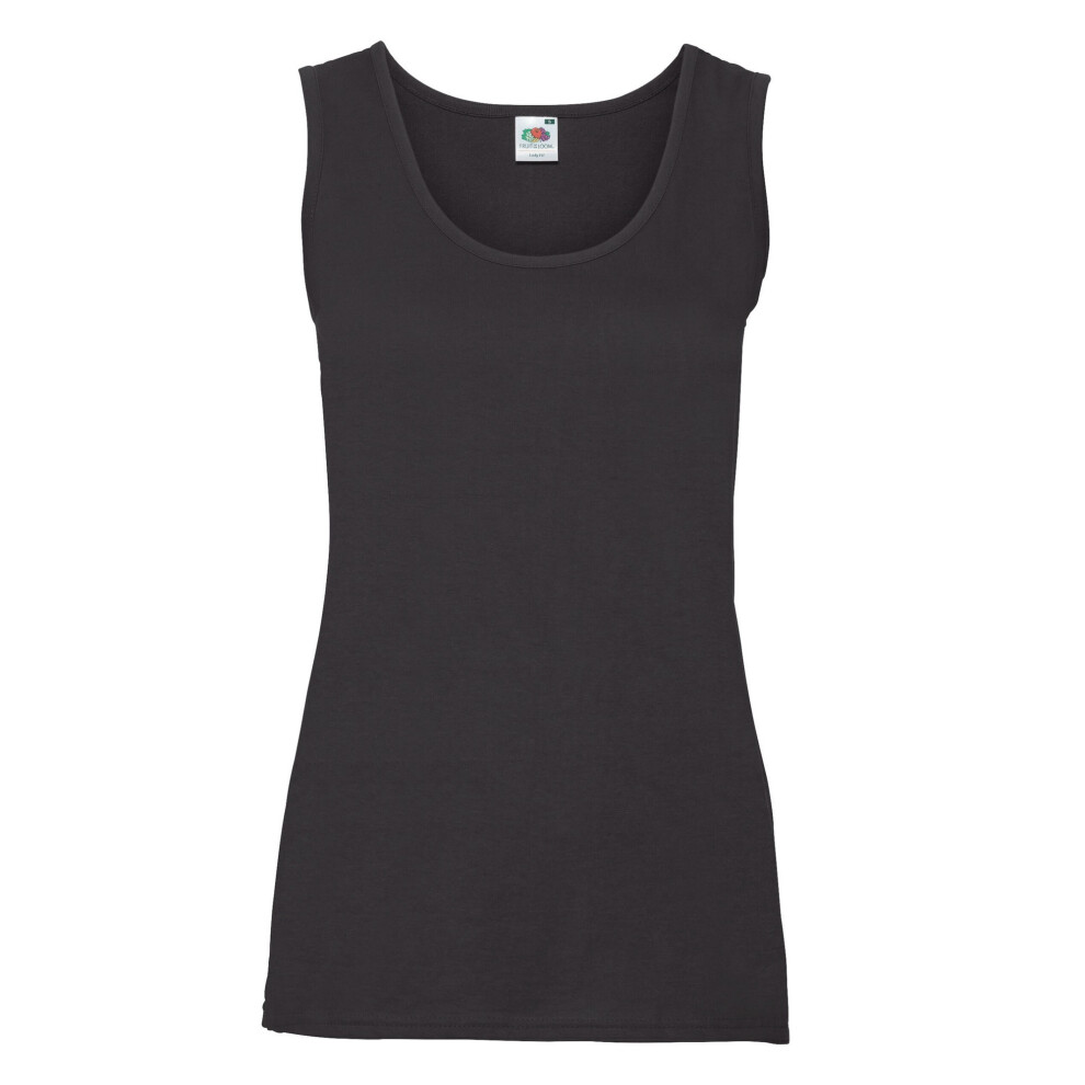 Fruit Of The Loom (8 Uk, Black) Womens/Ladies Valueweight Lady Fit Vest Top