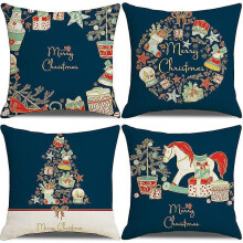 Christmas Pillowcasematerial Pillowcase,christmas Decorative Pillowcasec4pcs-hao