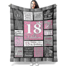 2025 18th Birthday Gifts for Girls, 18 Year Old Girl Birthday Gifts, Gifts for 18 Year Old Girl, 18th Birthday Decorations for Girls Blanket -nfo1317a