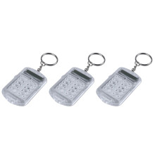 3X Clear Plastic Casing 8 Digits Electronic Calculator W Keychain