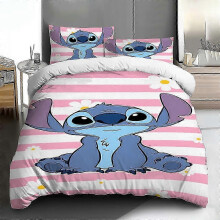 (135*200 (three-piece set), wx0821058) Stitch Queen Princess Quilt Cover Three-Piece Gift Bed Cover 25-26