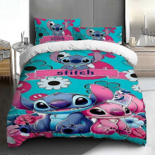 (135*200 (three-piece set), wx0821059) Stitch Queen Princess Quilt Cover Three-Piece Gift Bed Cover 25-26