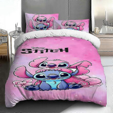 (200*230 (three-piece set), wx0821052) Stitch Queen Princess Quilt Cover Three-Piece Gift Bed Cover 25-26
