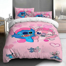 (200*230 (three-piece set), wx0821055) Stitch Queen Princess Quilt Cover Three-Piece Gift Bed Cover 25-26