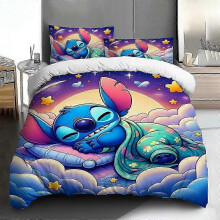 (200*230 (three-piece set), wx0821053) Stitch Queen Princess Quilt Cover Three-Piece Gift Bed Cover 25-26