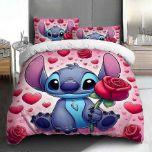 (200*230 (three-piece set), wx0821051) Stitch Queen Princess Quilt Cover Three-Piece Gift Bed Cover 25-26