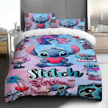 (135*200 (three-piece set), wx0821054) Stitch Queen Princess Quilt Cover Three-Piece Gift Bed Cover 25-26