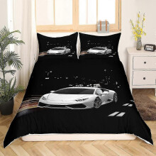 2025 1 Set Bedding Set with Cool 3D Car Print for Kids Twin Size