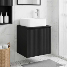 vidaXL Wall-Mounted Sink Vanity Black 49.5 x 41 x 63 cm
