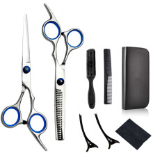 Ciseaux de coiffure professionnels, outils en acier inoxydable avec amortisseur et design ergonomique pour des coupes stylées (1 jeu) pour boîtes