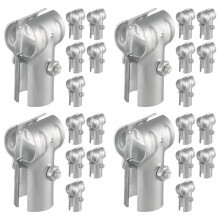 24 Pcs End Rail Clamps 1-3/8Inch Pipe Chain Link Fence Galvanized Steel T Clamps, Chain Link Fence Parts
