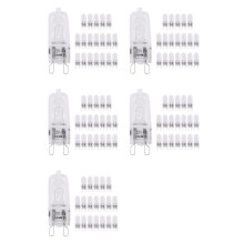 100Pcs G9 Halogen Light Bulbs,40W Clear Halogen Lamps Dimmable,Warm White 2800K for Chandeliers,Landscape Lights