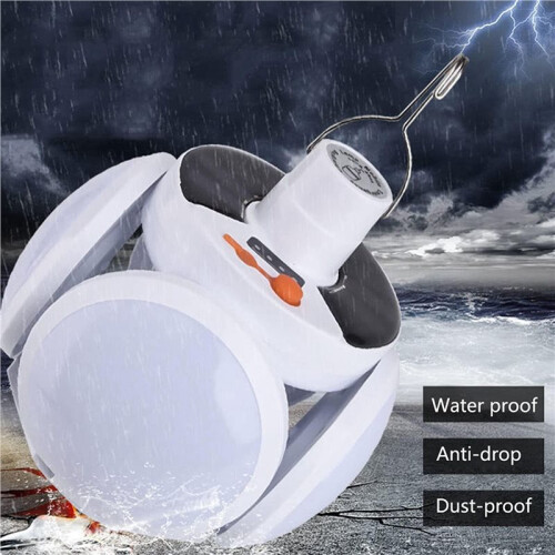 2X Camping Lantern with Hook, Waterproof LED Emergency Light - Solar Charging, Solar Lights 5 Light Modes 2