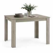 (120cm, Greige Oak) Melamine Dining Table Chunky Legs