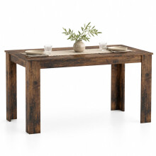 (140cm, Rustic Oak) Melamine Dining Table Chunky Legs