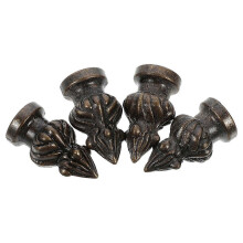 Remates de lámpara de aleación de zinc marrón oscuro para lámparas de mesa, juego de 4 piezas