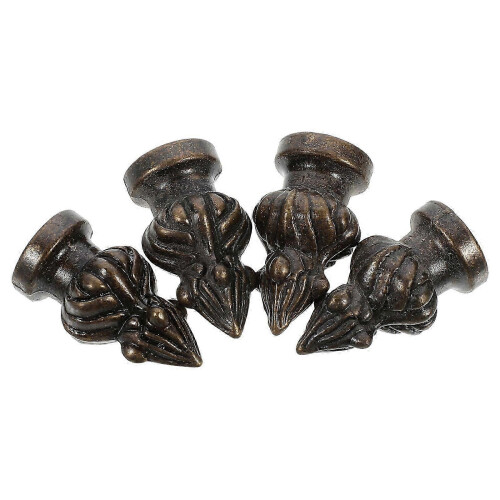 Dark Brown Zinc Alloy Lamp Finial Knobs for Table Lamp Decoration, 4-Piece Set