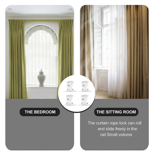 4-Pack Practical Bamboo Roman Shade Curtain Cord Locks for Home Use 1