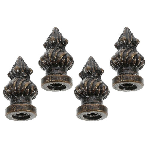 Dark Brown Zinc Alloy Lamp Finial Knobs for Table Lamp Decoration, 4-Piece Set 2