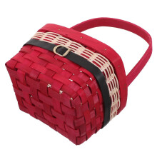 Panier de Noël tressé à la main avec poignée, idéal pour ranger les fruits.