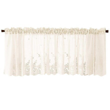 Rideaux à cantonnière en dentelle en liquidation ! Cantonnière texturée tissée déperlante pour fenêtres de salon, chambre et salle de bain