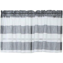 Cantonnière courte à rayures grises avec passe-tringle pour salle de bain - 74 x 60 cm SZRH 2025
