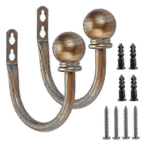 25-26 1 Pair Retro Metal Wall Mount Curtain Hooks U-Hook