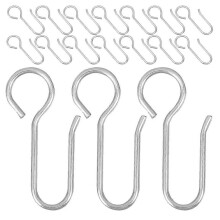 50pcs Silver Ceiling Curtain Hooks for Shower & Drapery Track, Easy Install Bathroom Accessories