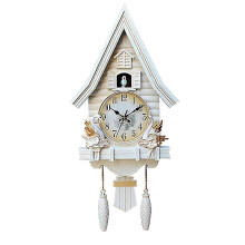 Vintage White Cuckoo Wall Clock, Traditional Home & Office Decor Gift, Complete Kit