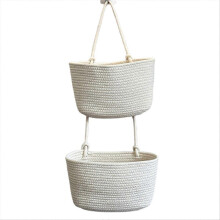 Wall-Mounted 3-Tier Woven Hanging Storage Basket -2