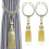 2pcs Gold Curtain Tiebacks Tassels, Elegant Holderback for Drapes 1