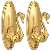 Vintage Swan Style Curtain Tieback Hooks, Zinc Alloy, 9x3.5x3.5cm, 1 Pair for Securing Curtains
