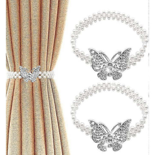 Modern White Curtain Tiebacks Set