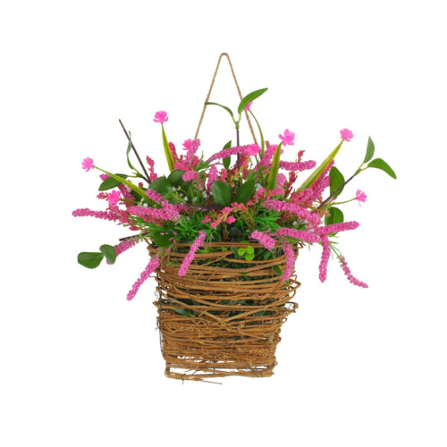 Spring Flower Basket Front Door Hanging Basket for Garden Decor