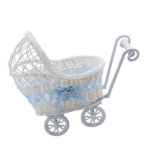 Woven Small Cart Design Storage Basket, Multicolor Desktop Container for Home Organization & Small Items Holder