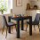 (80cm, Black) Melamine Dining Table Chunky Legs 3