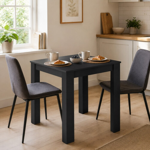 (80cm, Black) Melamine Dining Table Chunky Legs 2