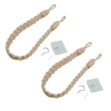 2Pcs/set Decorative Curtain Rope Tiebacks, Drapery Holdbacks with Metal Screw Hooks, Multicolor Curtain Ties Holders