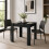 (80cm, Black) Melamine Dining Table Chunky Legs 4
