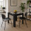 (80cm, Black) Melamine Dining Table Chunky Legs 5