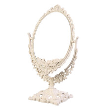 Oval Double-Sided Rotating Retro Makeup Mirror with Stand, Cosmetic Table Mirror Kit