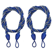 Lksixu 2-Piece Elegant Outdoor Curtain Tiebacks, Modern Rope Holdbacks for Window Draperies
