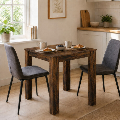 (80cm, Rustic Oak) Melamine Dining Table Chunky Legs 2