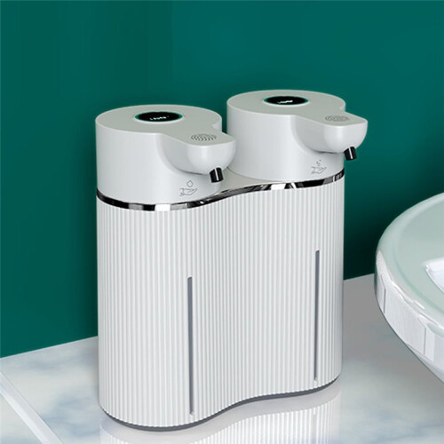 Double- Automatic Foam+Liquid Soap Dispenser Wall-Mounted USB Rechargeable Disinfectant Distributor Infrared Sensor 1