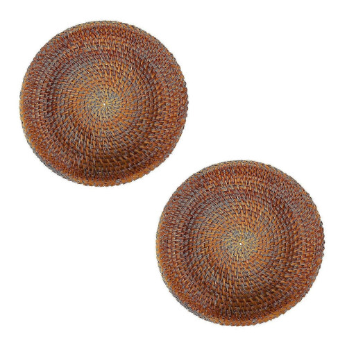 Handcrafted Fall Rattan Woven Storage Tray Bread Basket Set